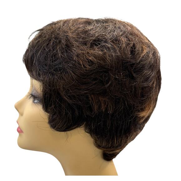 Vivica Fox Pure Stretch Cap Wig Carita FS1B/30 Off Black Copper Human Hair NWT - Picture 3 of 10